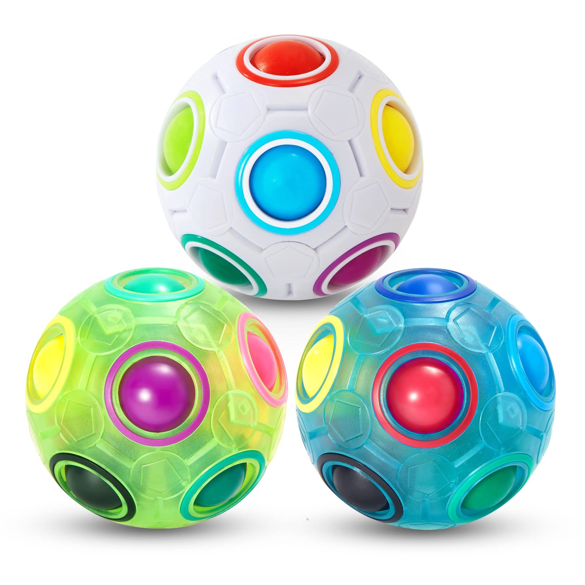 Vdealen Magic Rainbow Puzzle Ball, Fidget Ball Puzzle Brain Teaser Fidget Toy- Birthday Party Easter Valentines Christmas Stocking Stuffers for Kids