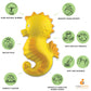 caaocho Pure Natural Rubber Bath Toy - Nalu The Seahorse - Hole Free Bath Toys, BPA Free Bath Toys for Infants, Without Holes Sealed Natural Rubber