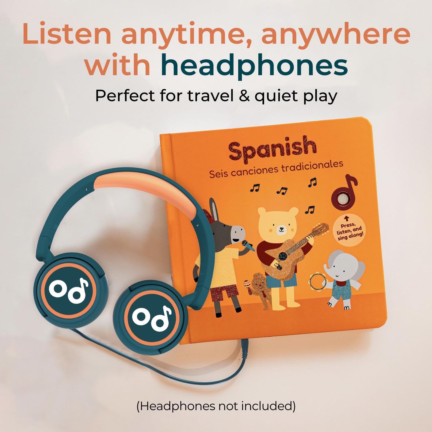 Cali's Books Spanish Book for Toddlers 1-3 - Musical Books for Kids, Interactive Baby Sound Book, Educational Song Learning Toys, Bilingual Music Toy