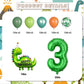 Dinosaur 3rd Birthday Decorations for Boys - Dinosaur Birthday Decorations with Banner Garland Number 3 Dinosaur Balloons for 3 Year Old Dino Party