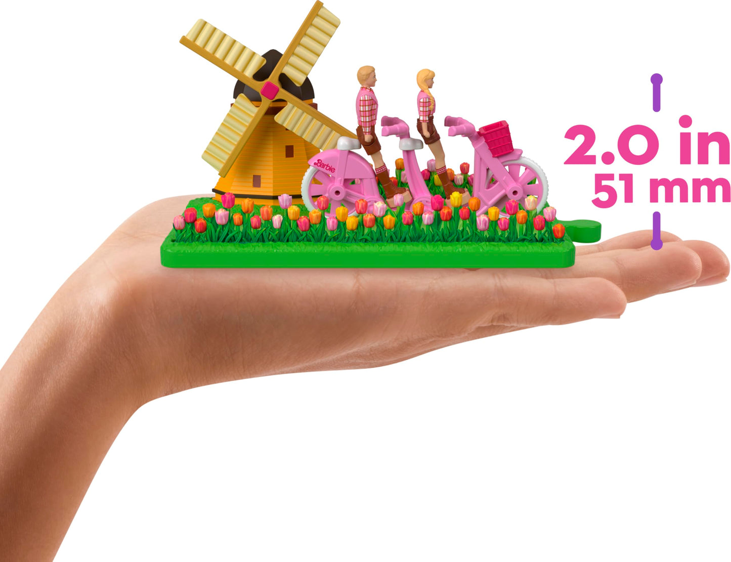 Barbie Mini Land Movie-Inspired Vehicle Collection, Includes 8 1.5-inch Dolls & 4 Vehicles Inspired by the Film