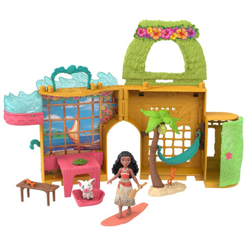 Mattel Disney Princess Toys, Moana Storytime Stackers Doll House with Moana Small Doll, 1 Animal Friend & 9 Accessories, Inspired by Disney Movie