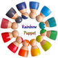 Dinhon Rainbow Friends Wooden Dolls & Play Figures for Toddlers