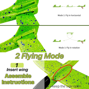 IJRPLM 6 Pack Airplane Toys, 17.5 Inch Large Throwing Foam Plane, 2 Flight Mode Glider Plane Flying Toy, Foam Airplanes for Kids 3-7 Year Olds