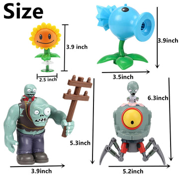 JHESAO 10 PCS Plants and Zombies Toys Action Figures Zombies PVZ Toys 1 2 Series Great Gifts for Kids and Fans, Birthday and Christmas Party New