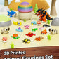 17PCS 3D Printed Animal Figurines Set with Mushroom Container - 16 Unique Articulated Animals, Fidget Toys for Stress Relief, Party Favors, Desk Decor