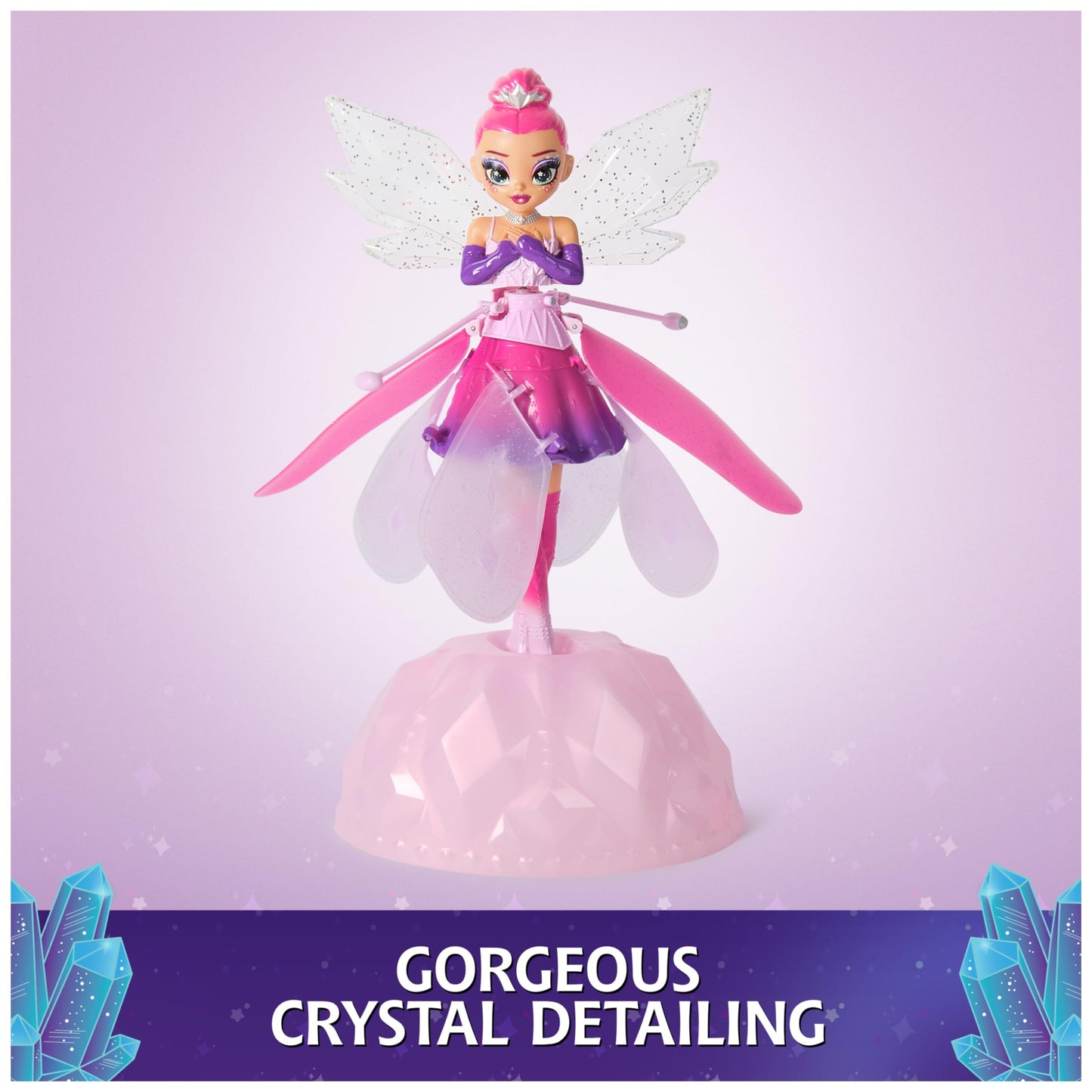 Hatchimals Pixies, Crystal Flyers Rainbow Glitter Idol Magical Flying Toy Doll with Lights, Girls Gifts, Kids Toys for Girls Ages 6 and up