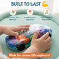 TOOTY TOY Transparent Sensory Gear Toy Car for Kids, Bump & Go Toy Car with Colorful Moving Gears, Music & LED Lights, Interactive Light Up Toys