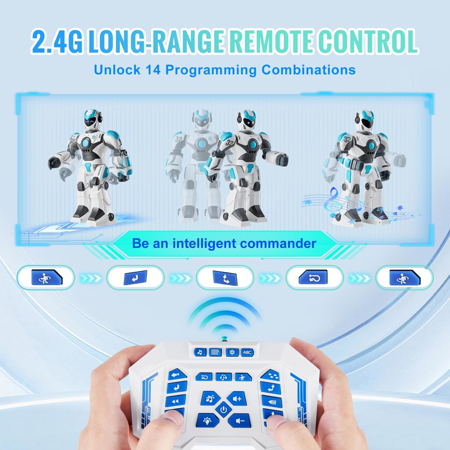 VEVOR RC Robot Toys for Kids, Gesture Sensing Programmable Remote Control Smart Robot, Interactive Walking Singing Dancing Robot for Age 6+ Year Old