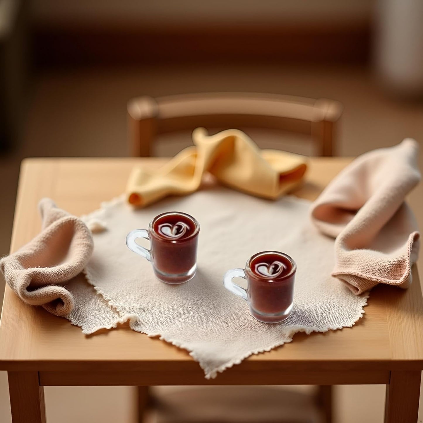 2Pcs Miniature Coffee Cups Model Dollhouse Ornament Dollhouse Decoration Mini Doll House Decor Accessories