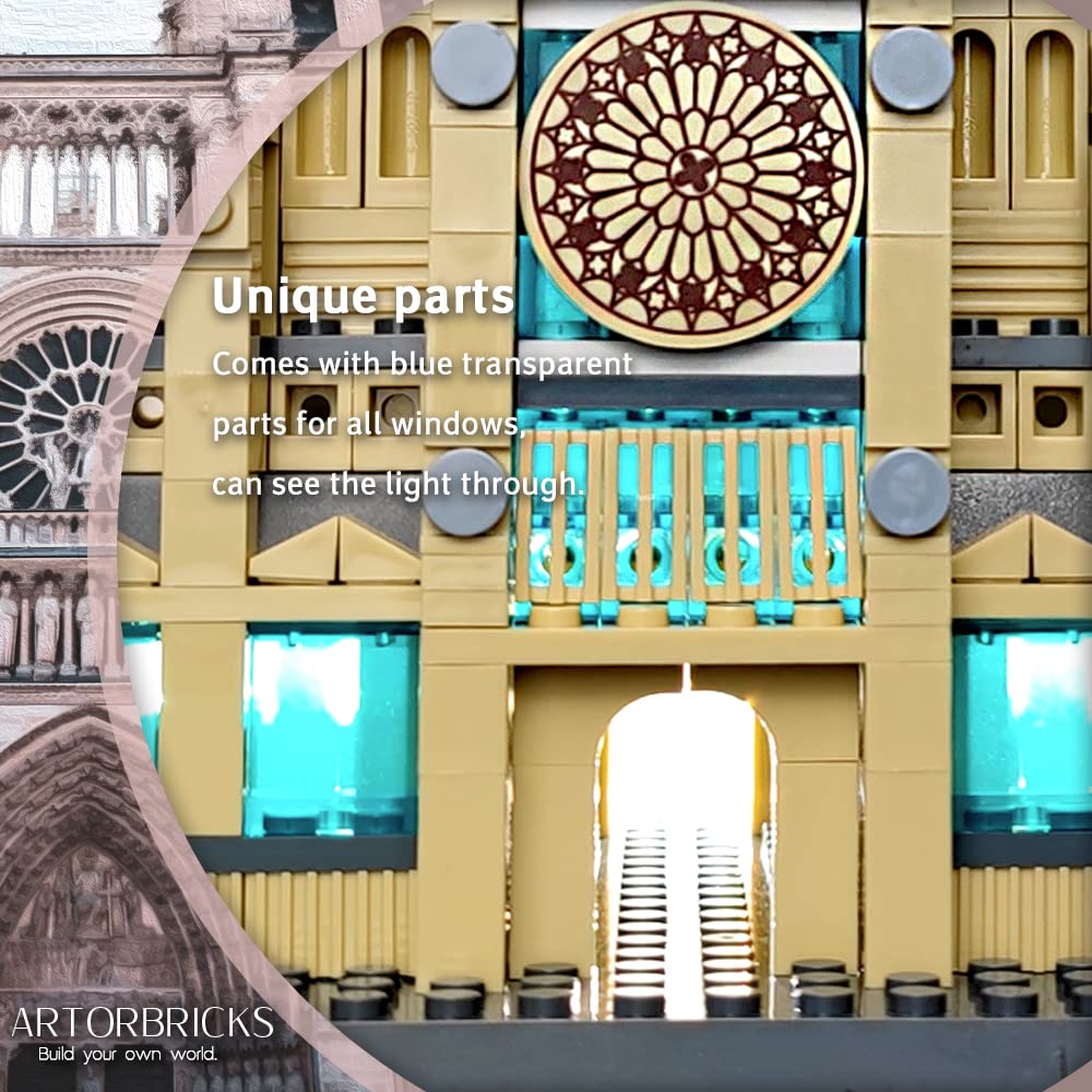 ArtorBricks Notre Dame de Paris Architecture Model Kit - 1378-Piece Premium Building Set for Collectors, Detailed Display & Thoughtful Gift Idea