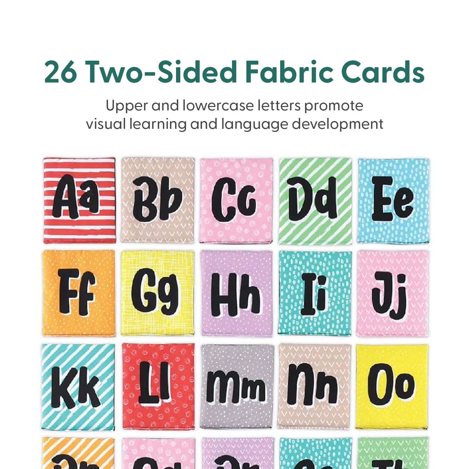 The Peanutshell Baby Soft Alphabet Flash Cards - Cloth ABC Book for Babies & Toddlers, 26 Fabric Tiles, Infant to 36 Months Baby Books With Bag