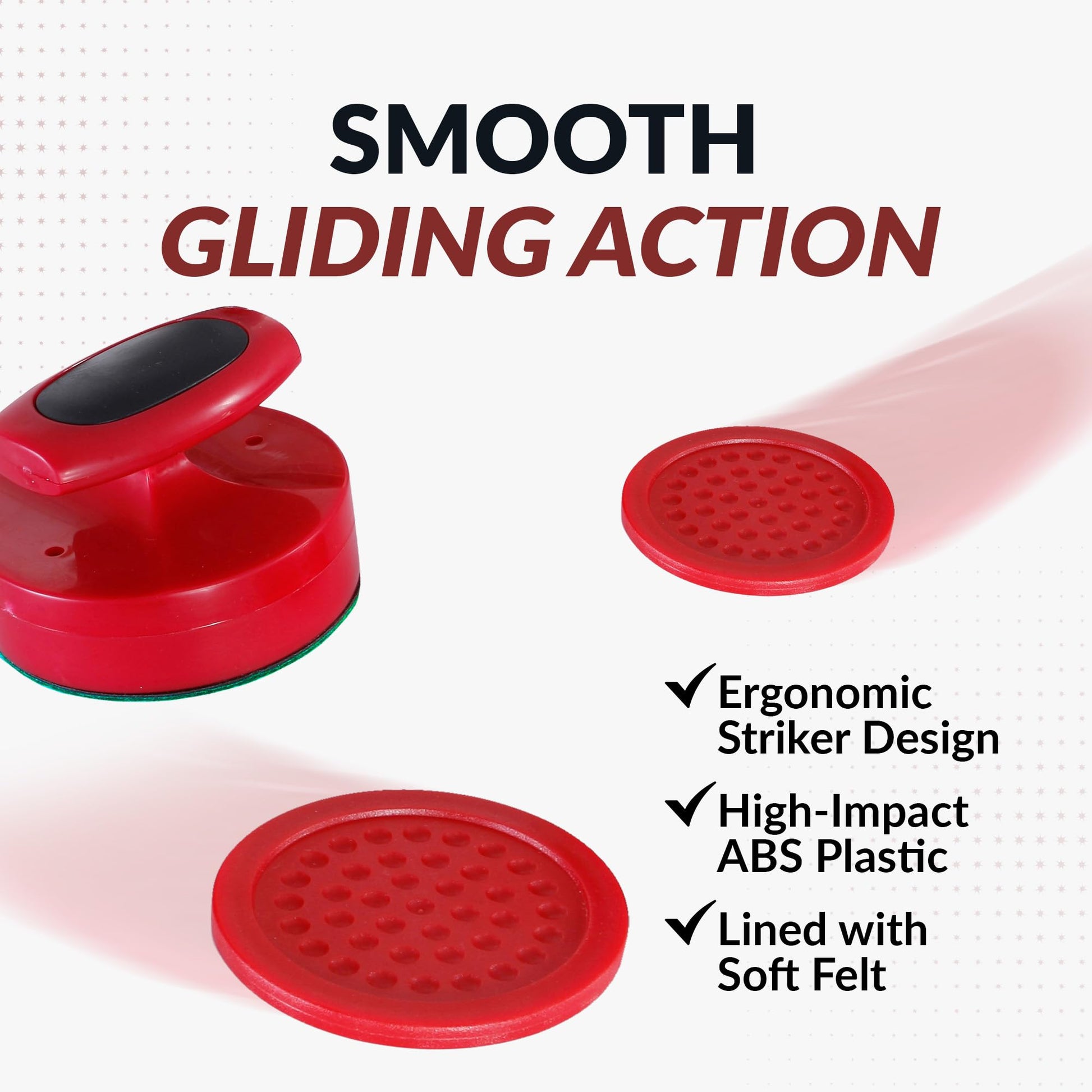 Hathaway Pro-Series Air Hockey Pucks and Strikers Set for Family Game Room - with Ergonomic 4-in Strikers, 3-in ABS Pucks, Felt Bottoms