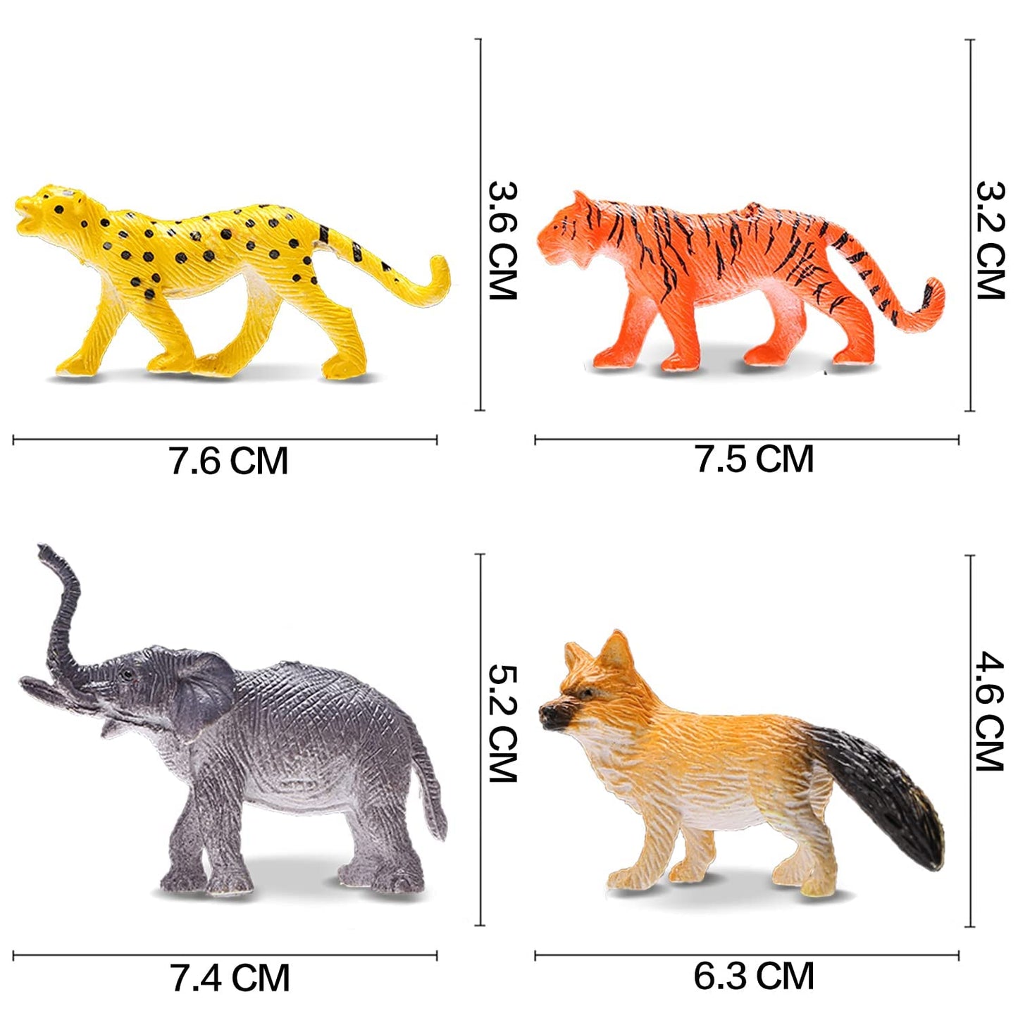 Animal Toy, 64 Pack Mini Wild Jungle Realistic Plastic Animals Figure Toys Set, for Kids Boy Girl Party Favors Pinata Goodie Bag Stuffers Easter Egg