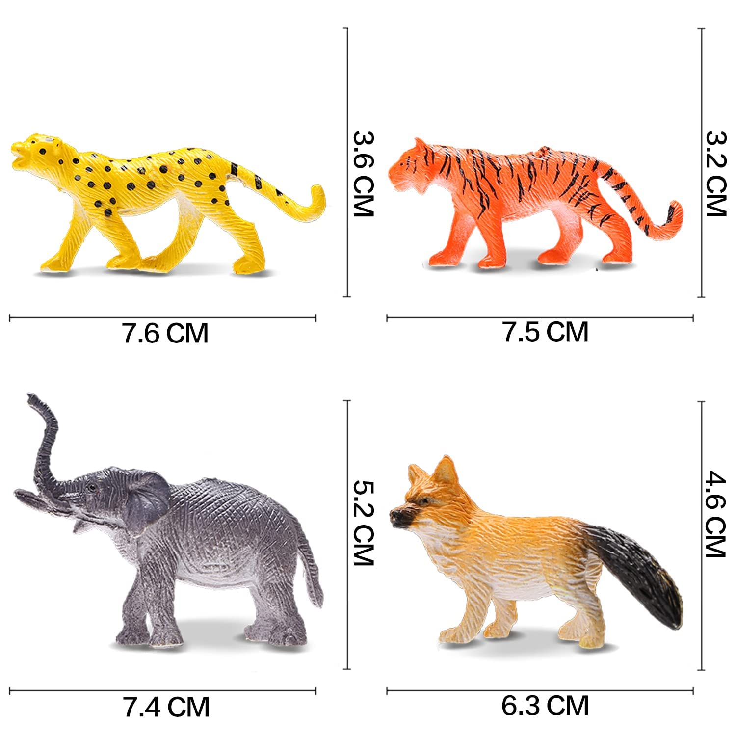 Animal Toy, 64 Pack Mini Wild Jungle Realistic Plastic Animals Figure Toys Set, for Kids Boy Girl Party Favors Pinata Goodie Bag Stuffers Easter Egg