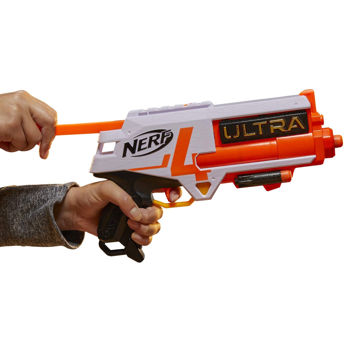 Nerf Ultra Four Dart Blaster - 4 Nerf Ultra Darts, Single-Shot Blasting, 2-Dart Storage - Compatible Only with Nerf Ultra Darts