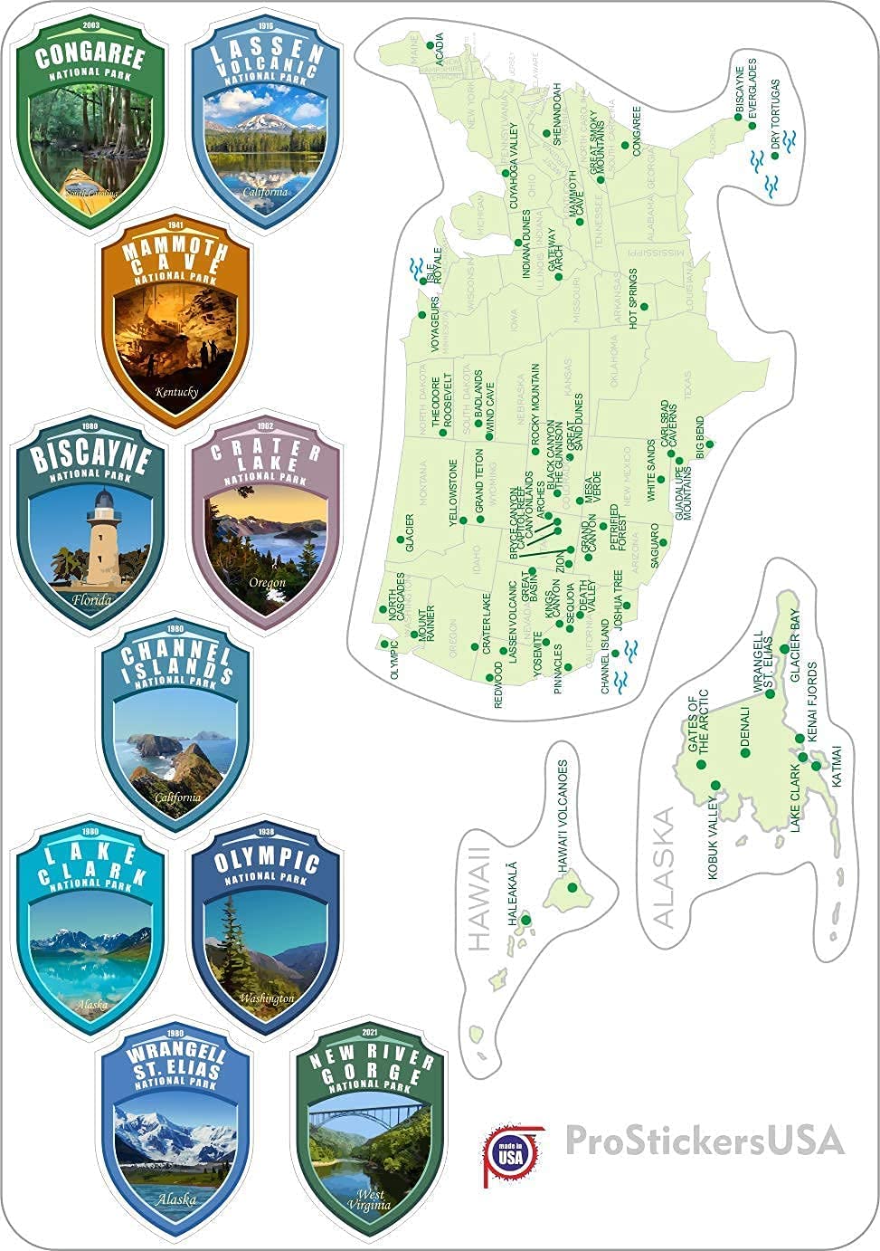 National Attractions of The USA - Adventures Go On (National Parks and State Flags)