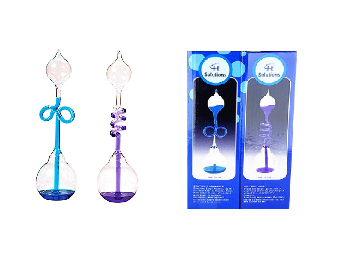 Colorful Office Thinking Hand Boiler, Glass Science Energy Transfer, Children Science Experiment, Love Birds Color Meter Hand Boiler, 2 Pcs