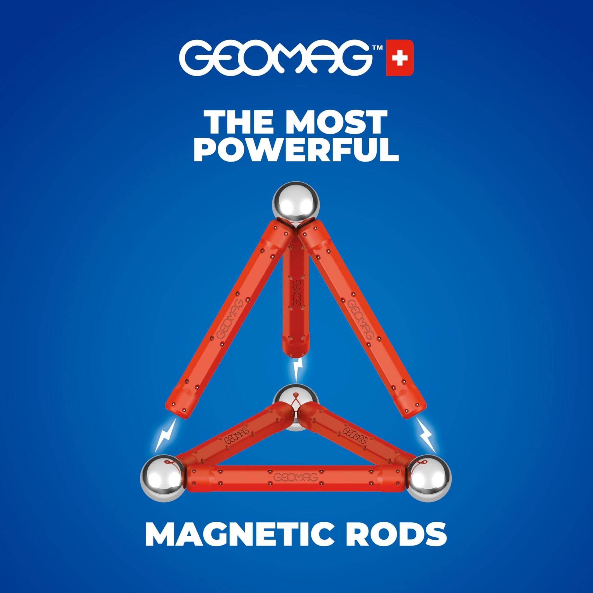 Geomag Masterbox Magnetic Toys for Kids Ages 8+, 248pc Red Educational STEM Magnets for Kids - Swiss-Made Magnetic Blocks, Tiles and Building Toys