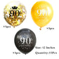 SHUNTAI 90th Birthday Balloons Gold and Black Party Decor Supplies
