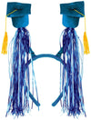 Grad Cap w/Fringe Boppers (blue) Party Accessory (1 count) (1/Pkg)