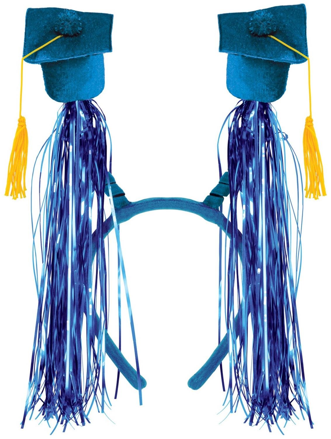 Grad Cap w/Fringe Boppers (blue) Party Accessory (1 count) (1/Pkg)
