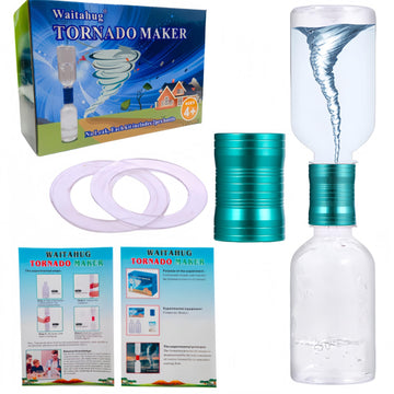 Waitahug Tornado Maker, Weather Toys, Ultra-Light Aluminum Connecting Tube, Including 2 Empty Bottles, Watertight Tornado Toy, Suitable for Kids'