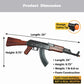 35" Foam AK Style Rifle Prop with Orange Safety Tip, Lightweight Foam Costume Weapon for Cosplay, Halloween, Film Prop, LARP Accessory, Not Real