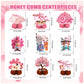 9 PCS Cherry Blossom Honeycomb Centerpieces for Table Decor, Cherry Blossom Table Decorations Table Toppers for Japanese Cherry Blossom Party