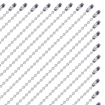 GEKIXUTP 50 pcs Dog Tag Chain Ball Chain Necklace Bulk,Military Dog tag Chain for Men Dog tags Chains,Beaded Chain Necklace Chains for Jewelry