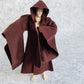 SSbeauty M 1:12 Scale Fabric Cape Robe with Hat for 6" 6 inches Body Doll Action Figure (no Figure) (Brown L Sleeve)