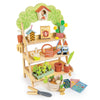 Tender Leaf Toys - Garden Centre - Wood Pretend Play Gardening Set Including Tools, Bird House, Gnomes and Accessories - Encourages Imaginative Play