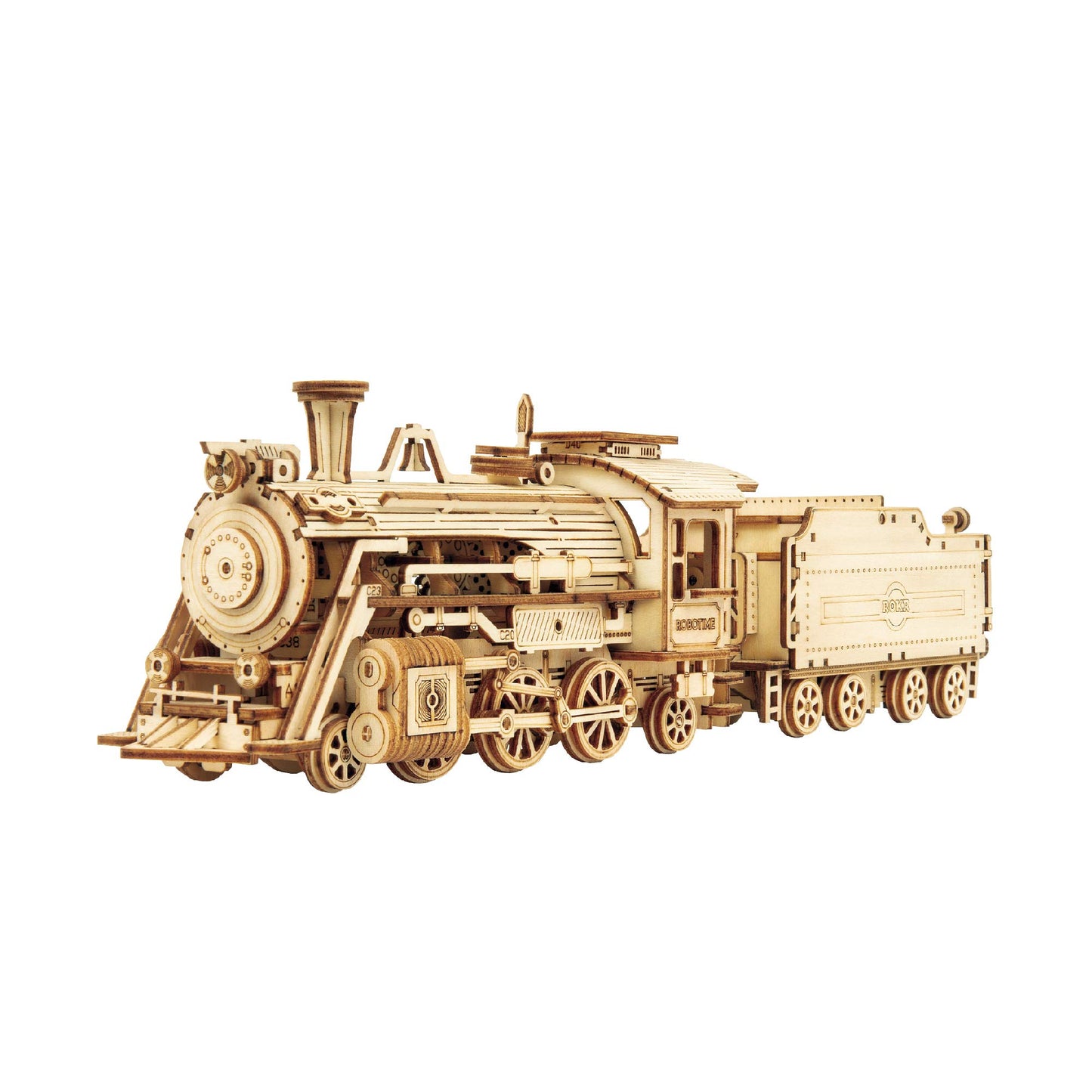 Hands Craft DIY 3D Wooden Puzzle - Prime Steam Express Train Laser Cut Assembly 1:80 Scale Model Building Kit Brain Teaser Educational STEM Toy Adults