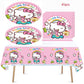 41pcs Children Party Supplies 20 Plates + 20 Napkin + 1Tablecloth Children Birthday Party Decorations, for Girl and Boy