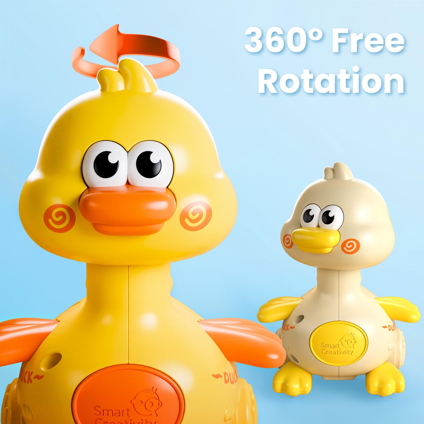 iPlay, iLearn Press to Go Duck Car Toys Set for Toddlers 1-3, Baby Push Go Racing Cars, Infant Play Vehicle Set, 1st Valentine Gift Easter Stuffer
