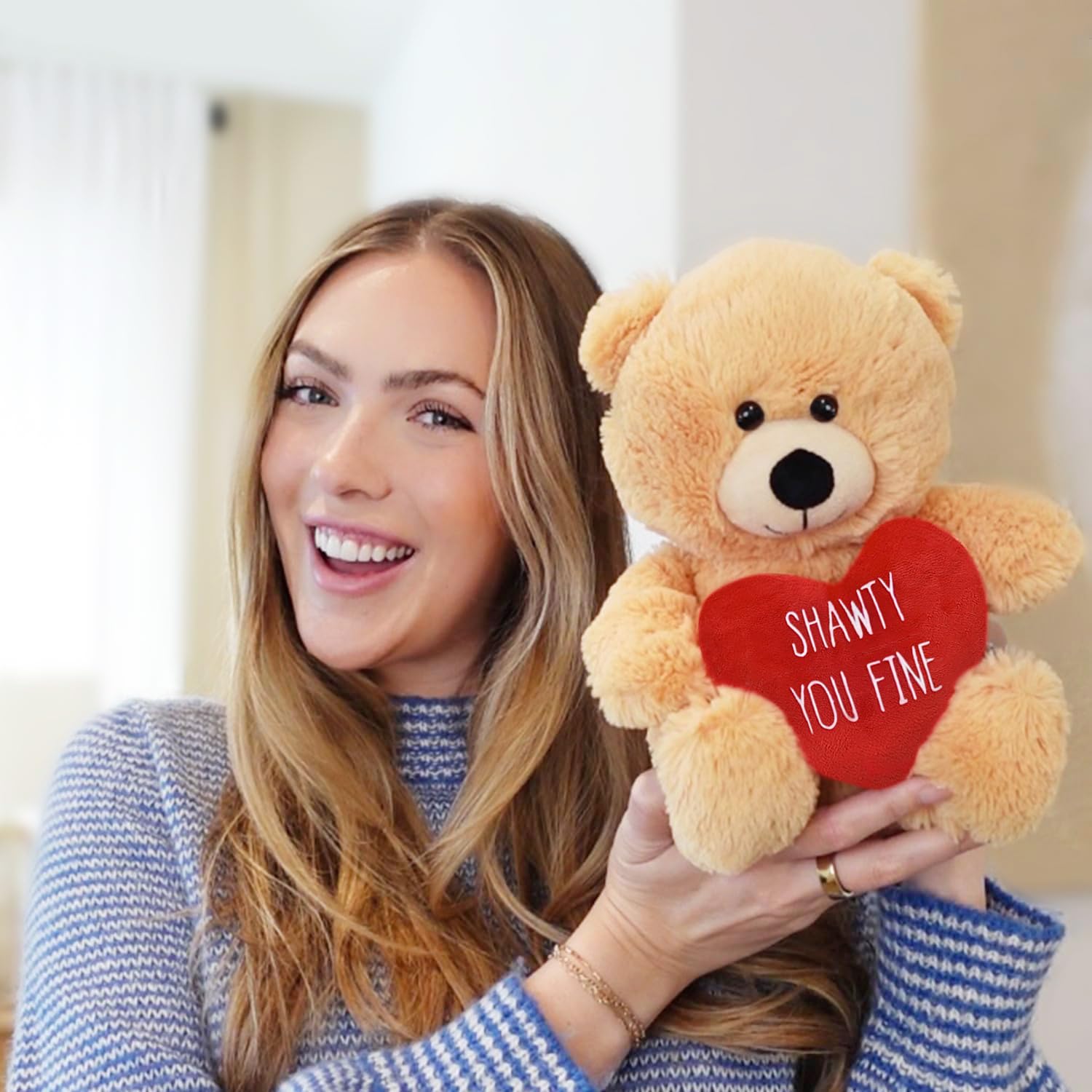 Witty Enterprise Shawty You Fine - 10" Teddy Bear - Couples Gifts for Her Him - Funny Stuffed Animal for Girlfriend, Boyfriend, Best Friend