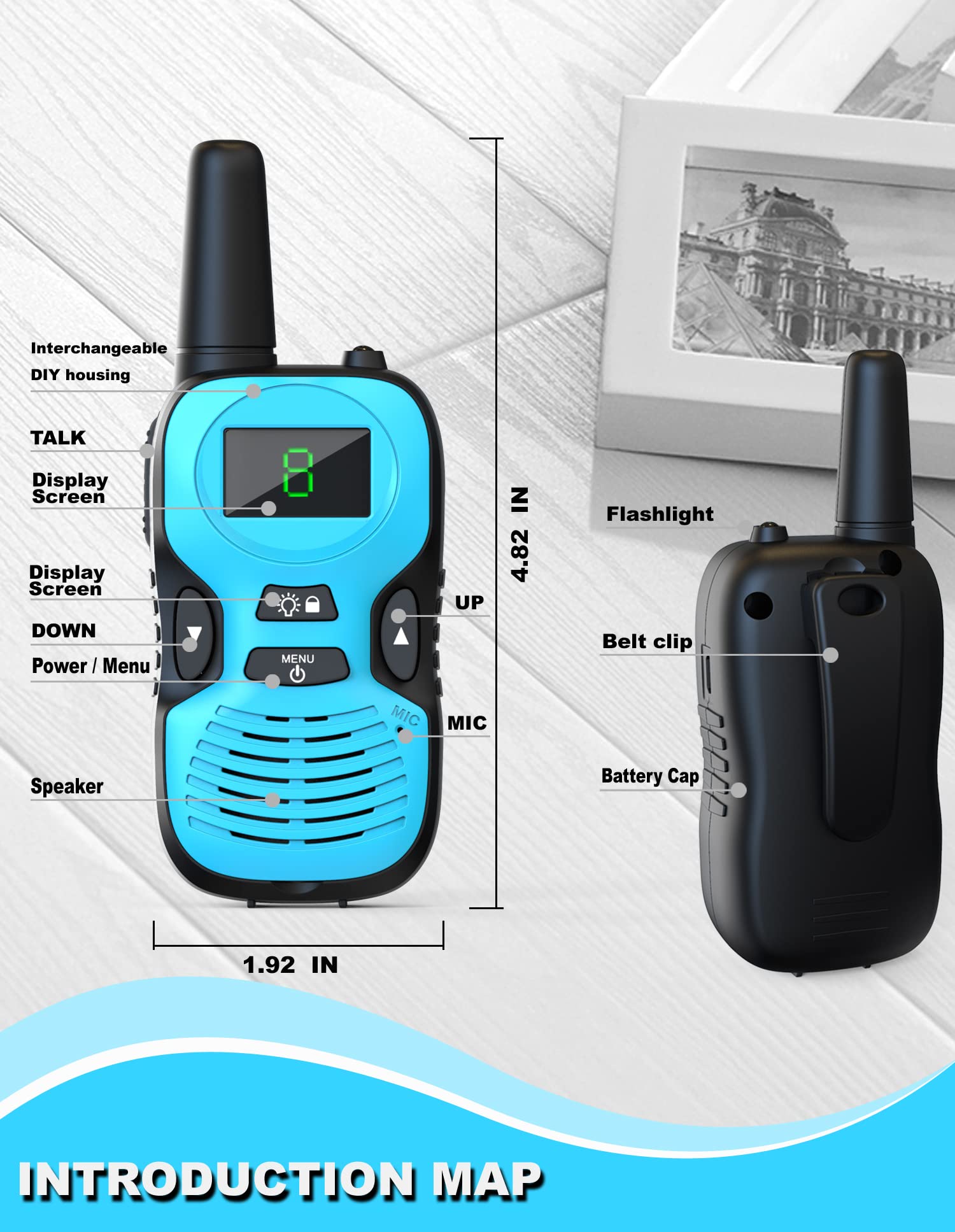 Walkie Talkies for Kids - Rechargeable 4 Pack: Walky Talky for Kids with Charger Battery - Walkie-Talkies Long Range Outdoor, Hiking, Camping Toys for