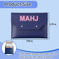 Leather Mahjong Card Holder for Cards with 160pcs Line Finder Highlighter Tape, 8x6 Inch Mahjong Card Sleeve with Magnetic Button,Ideal Mahjong