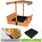 GUTINNEEN Upgraded 47" Outdoor Wooden Sandbox for Kids Ages 4-8 Brwon