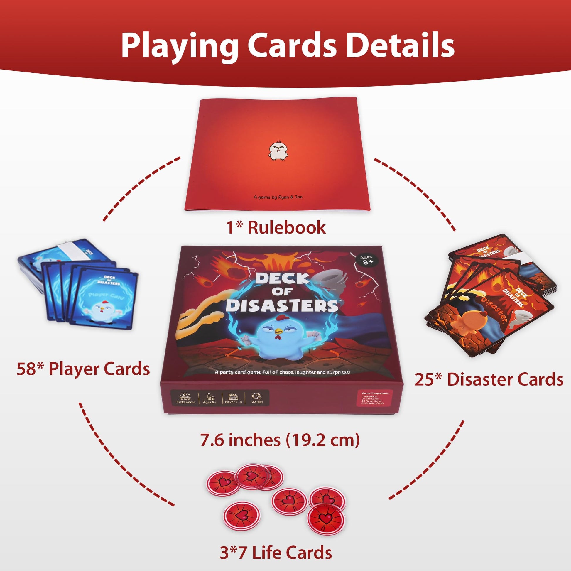 DECK OF DISASTERS Fun Party Card Games | Easy to Learn Family Board Game for Adults, Teens and Kids Ages 8+, 2-6 Players | Fast-Paced Elimination Game