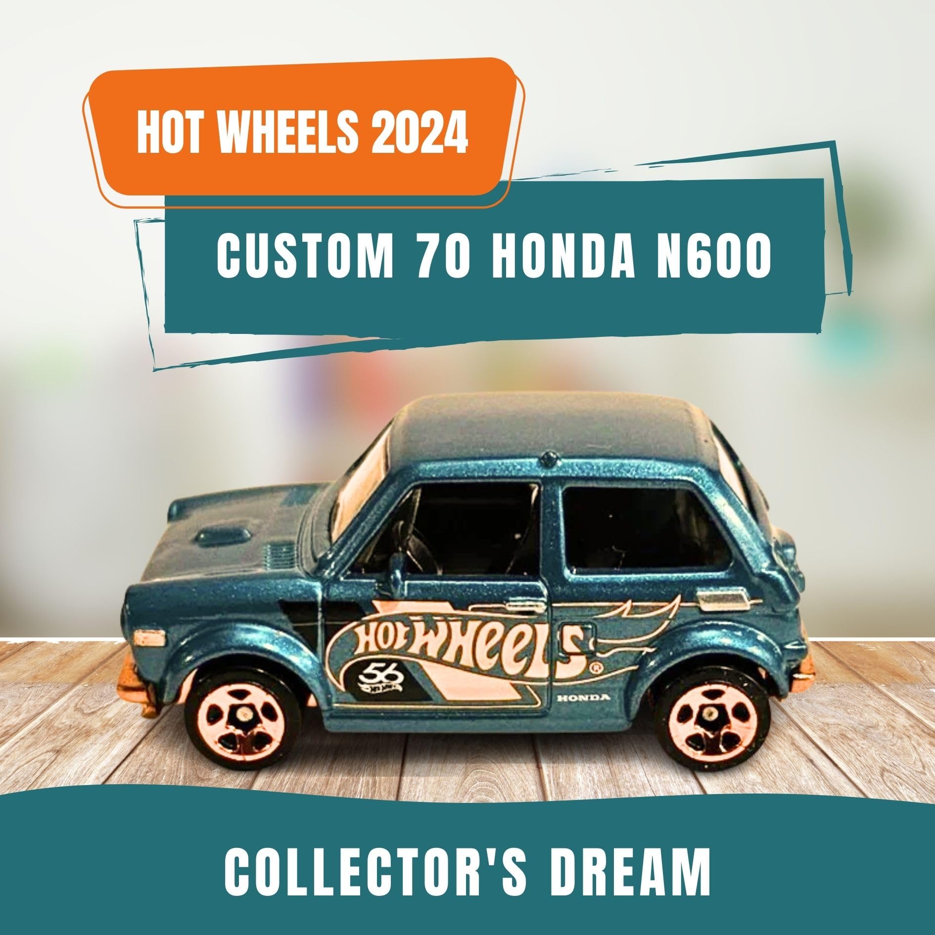Worldwide Nutrition Bundle Compatible with Hotwheels 56th Pearl and Chrome 2024 Die-Cast - Custom '70 Honda N600 - Exclusive Anniversary Edition