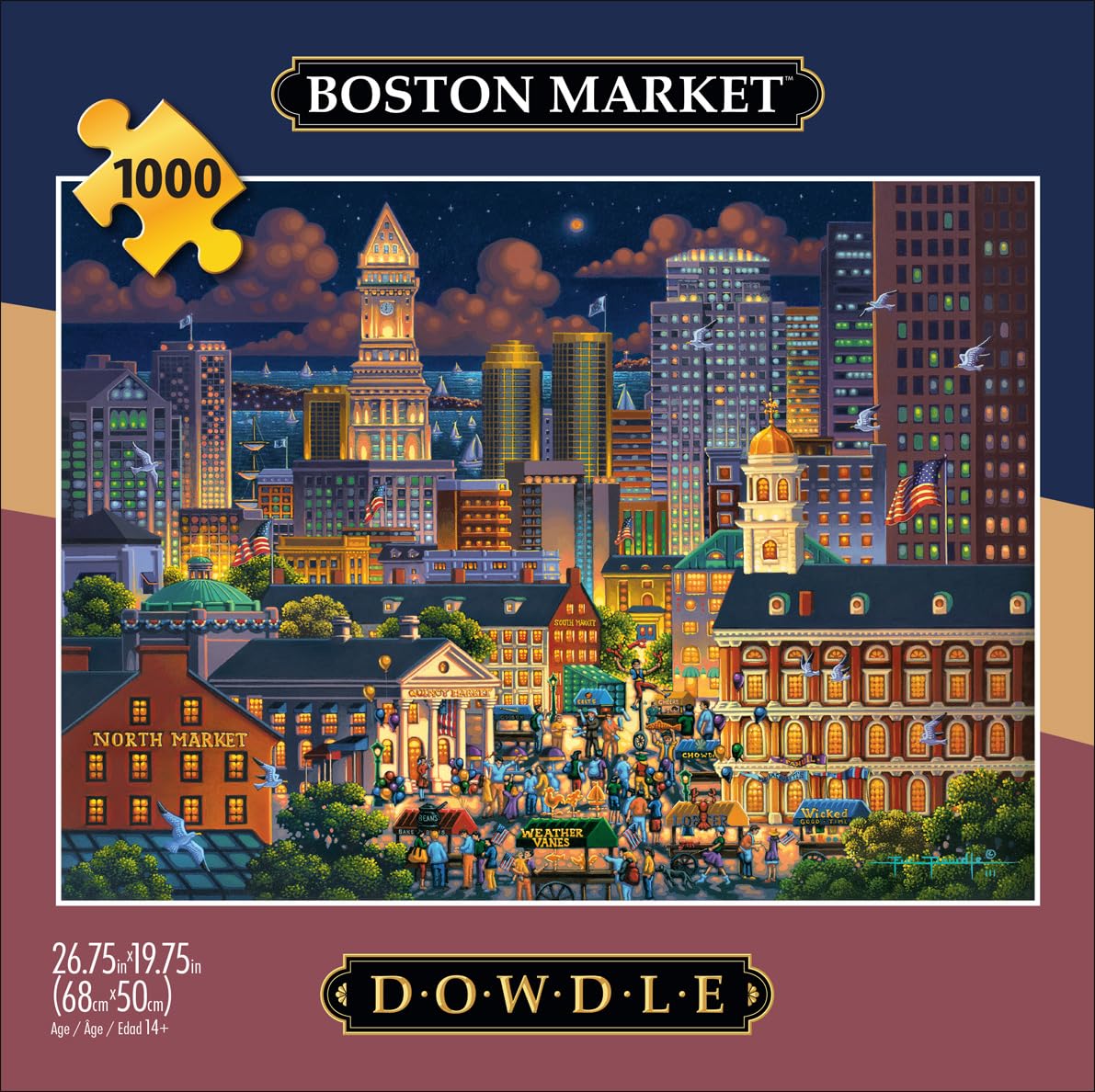 Buffalo Games - Eric Dowdle - Boston Market - 1000 Piece Jigsaw Puzzle for Adults -Challenging Puzzle Perfect for Game Nights - Finished Size is 26.75