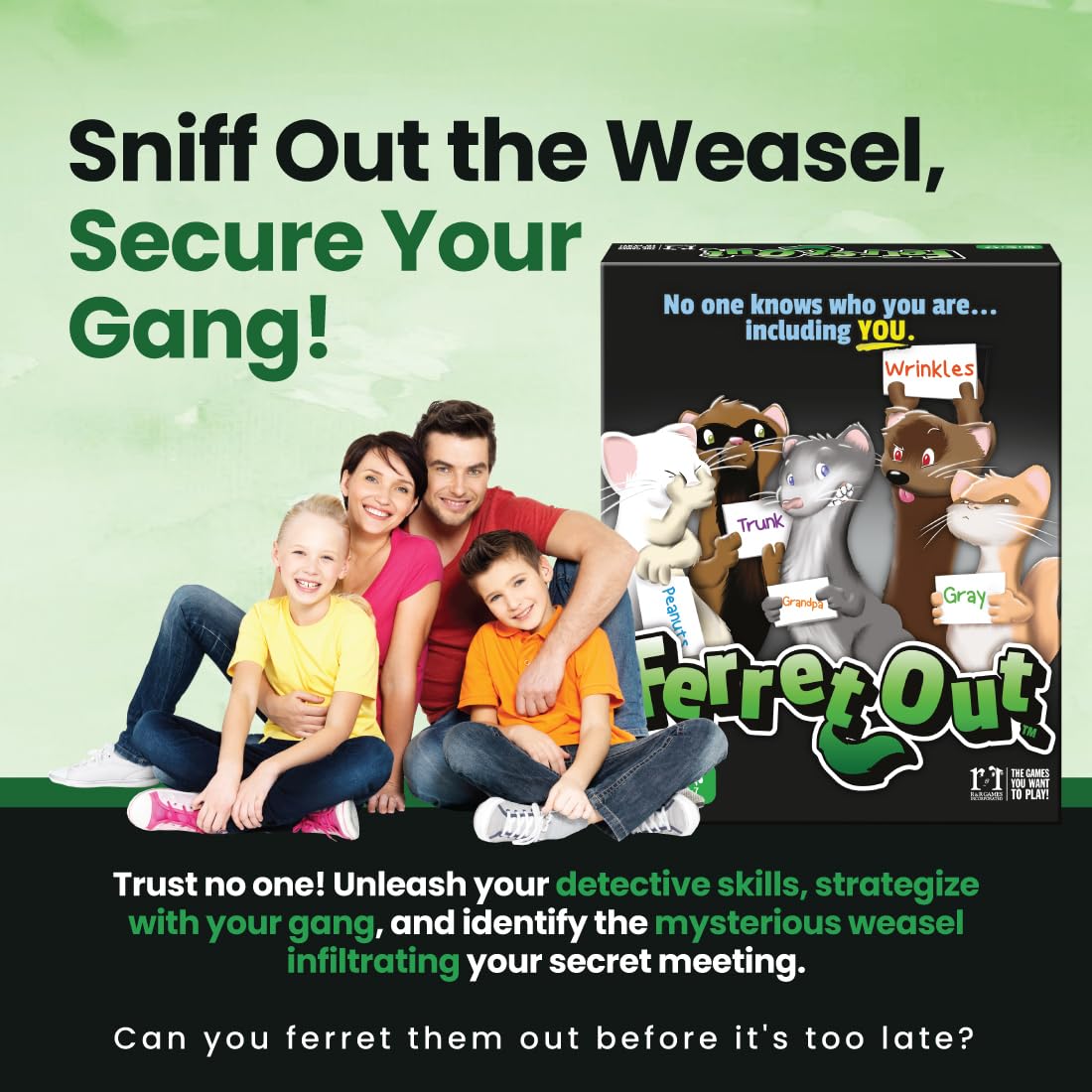 R&R Games Ferret Out, Family Card Game, Ideal for Adults and Kids Ages 12+, 3-7 Players