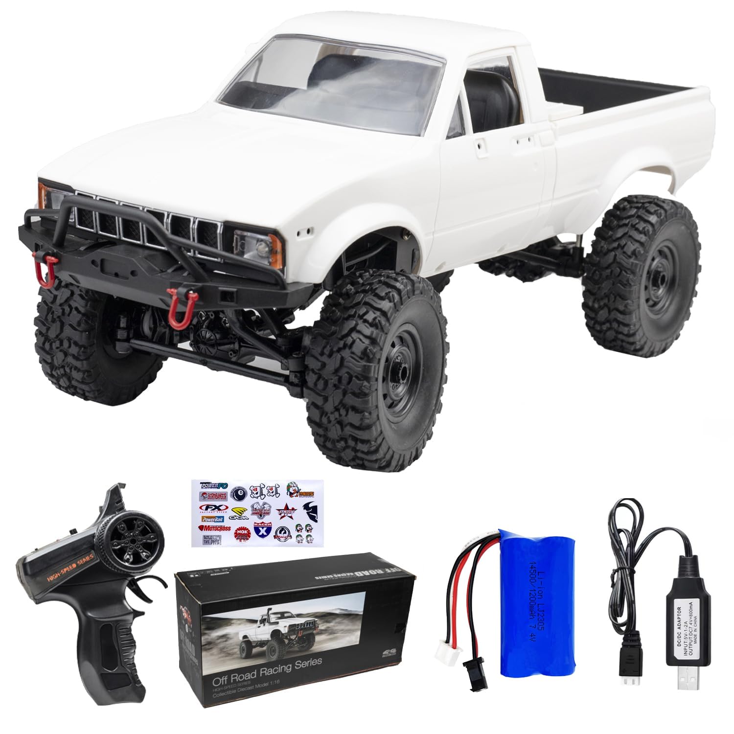 LEOSO WPL C24 1/16 4WD RC Off-Road Pickup White