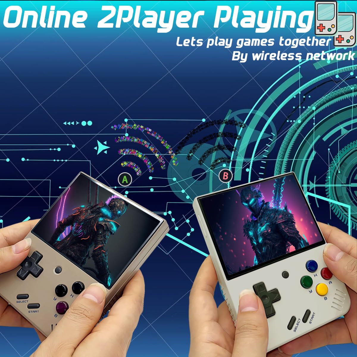 FINGEREVO Miyoo Mini Plus OnionOS Handheld Game Console 3.5-inch 640 * 480 Screen 3000mAh Miyoo-mini+ with Portable Case White