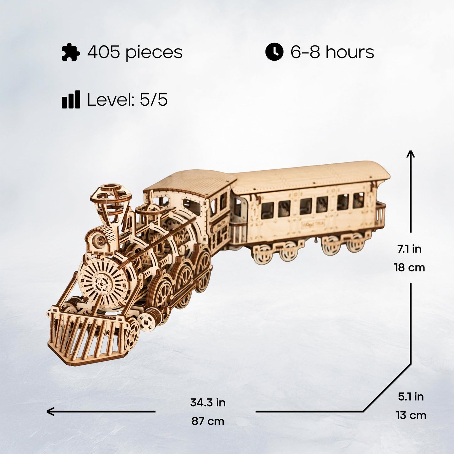 Wood Trick Toy Train Set 3D Wooden Puzzles for Adults to Build