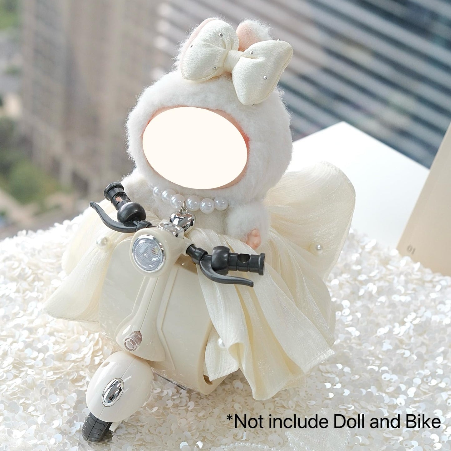 MOFABIA Clothes for 17cm Doll, 4 Pcs Set Doll's Outfits Luxury Bridal Dresses Skirts Headdress Bow Shoes Accessories, Stylish Adorable Luxury Wedding