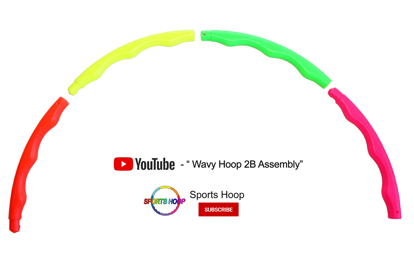 Exercise Hula Hoop Wavy Hoop 2B, 1.8 lb Large, for Teens. 4 Neon Colors