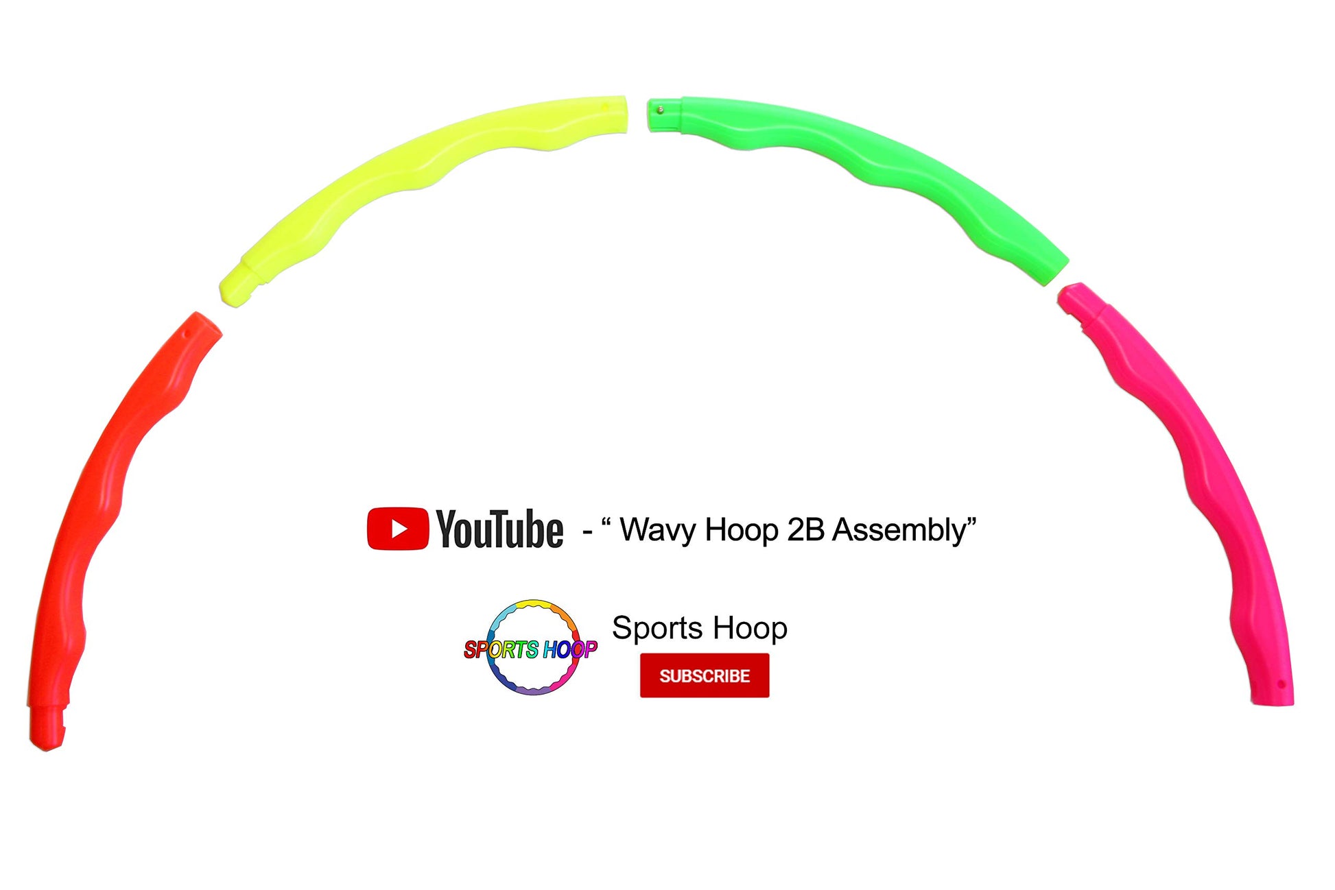 Exercise Hula Hoop Wavy Hoop 2B, 1.8 lb Large, for Teens. 4 Neon Colors
