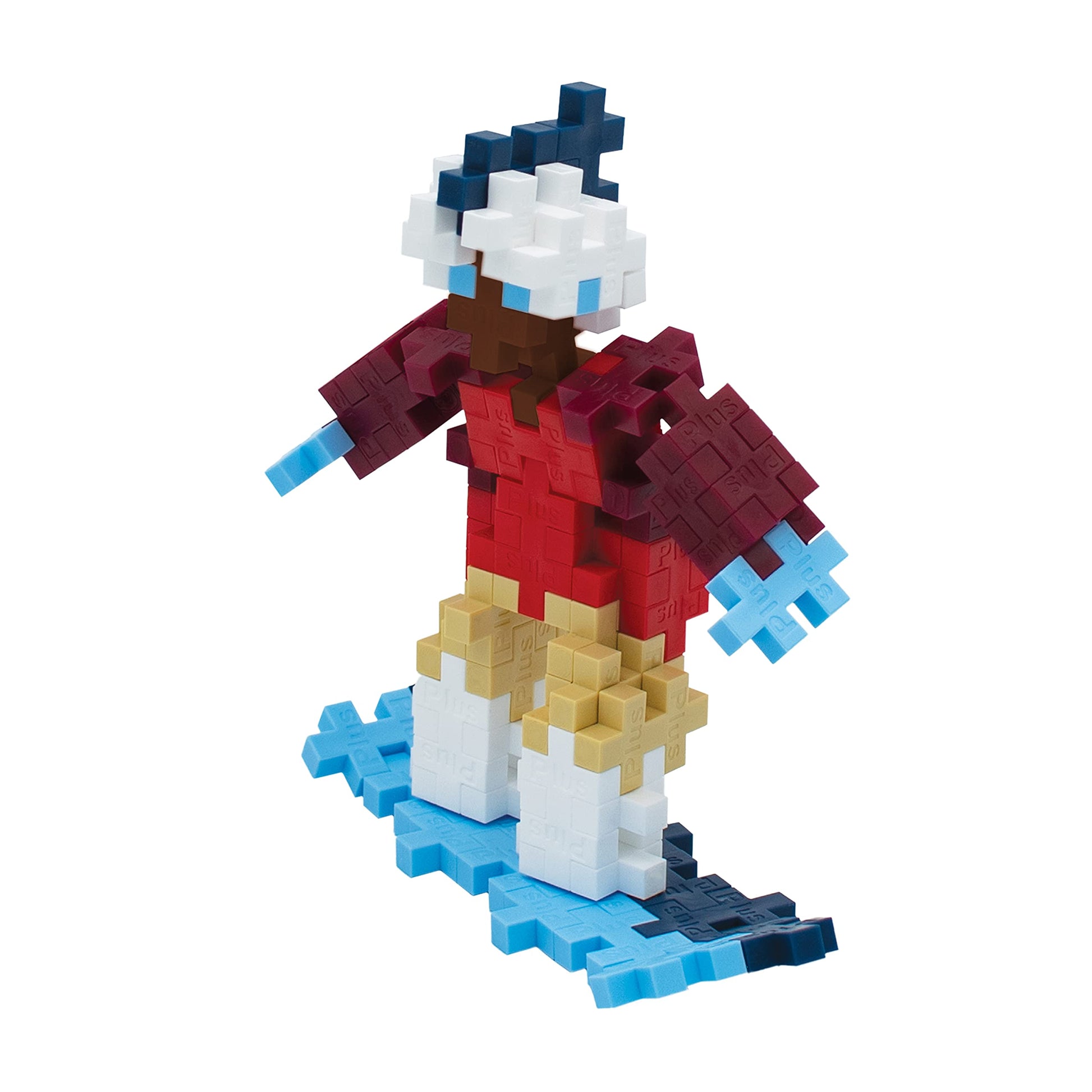 PLUS PLUS Snowboarder - 3D Figure Building Block Set Tube, Mini Waffle Blocks - Fun Stem Toys for Kids